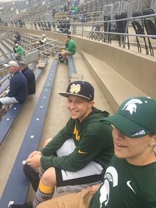Tommy attended Notre Dame Fightin' Irish vs. Vs. Ball State Cardinals - NCAA Football on Sep 8th 2018 via VetTix 