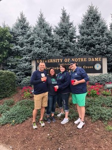 Davina attended Notre Dame Fightin' Irish vs. Vs. Ball State Cardinals - NCAA Football on Sep 8th 2018 via VetTix 
