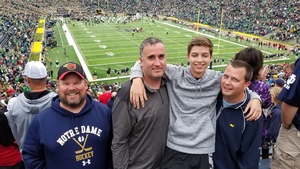 James attended Notre Dame Fightin' Irish vs. Vs. Ball State Cardinals - NCAA Football on Sep 8th 2018 via VetTix 