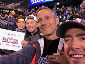Tom attended Colorado Rockies vs San Francisco Giants - MLB on Sep 5th 2018 via VetTix 
