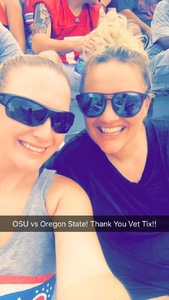 Christine attended Ohio State Buckeyes vs. Oregon State - NCAA Football on Sep 1st 2018 via VetTix 