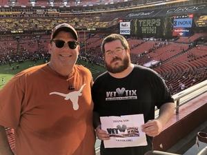 Jeff attended Texas Longhorns vs. Maryland Terrapins - NCAA Football on Sep 1st 2018 via VetTix 