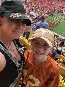 Andie attended Texas Longhorns vs. Maryland Terrapins - NCAA Football on Sep 1st 2018 via VetTix 