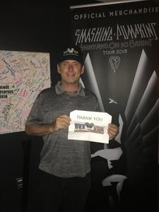 James attended The Smashing Pumpkins: Shiny and Oh So Bright Tour - Alternative Rock on Aug 31st 2018 via VetTix 