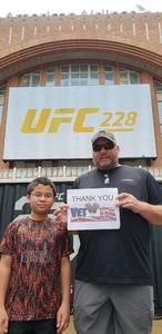 Kirby attended UFC 228 - Mixed Martial Arts on Sep 8th 2018 via VetTix 