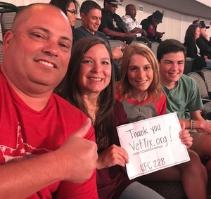 Matthew attended UFC 228 - Mixed Martial Arts on Sep 8th 2018 via VetTix 