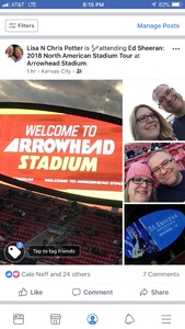 Christopher attended Ed Sheeran: 2018 North American Stadium Tour - Pop on Oct 13th 2018 via VetTix 