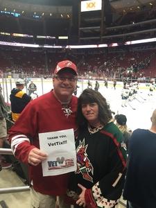 John attended Arizona Coyotes vs. Buffalo Sabres - NHL on Oct 13th 2018 via VetTix 