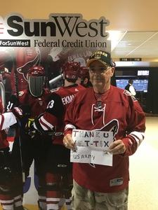 gary attended Arizona Coyotes vs. Vancouver Canucks - NHL on Oct 25th 2018 via VetTix 