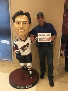 Stephen C attended Arizona Coyotes vs. Vancouver Canucks - NHL on Oct 25th 2018 via VetTix 