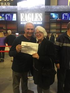 Jeanne attended Eagles - Live on Oct 14th 2018 via VetTix 