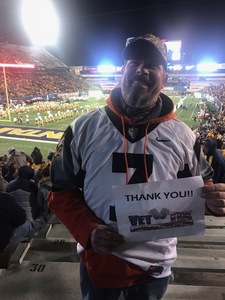 Paul attended West Virginia Mountaineers vs. Baylor Bears - NCAA Football on Oct 25th 2018 via VetTix 