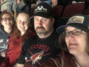 Darin attended Arizona Coyotes vs. Ottawa Senators - NHL on Oct 30th 2018 via VetTix 