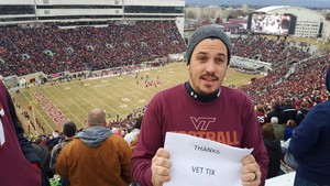 John attended Virginia Tech University Hokies vs. Virginia Cavaliers - NCAA Football on Nov 23rd 2018 via VetTix 
