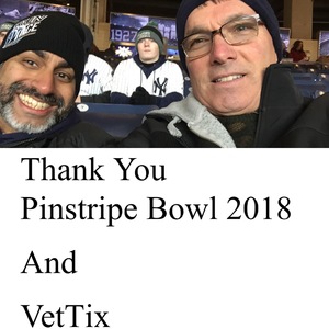 BRIAN attended 2018 Pinstripe Bowl on Dec 27th 2018 via VetTix 