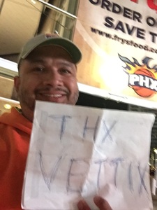 Anthony attended Phoenix Suns vs. Philadelphia 76ers - NBA on Jan 2nd 2019 via VetTix 