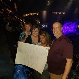 Brian attended Cher: Here We Go Again Tour With Nile Rodgers and Chic on Feb 6th 2019 via VetTix 