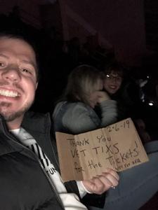 James attended Cher: Here We Go Again Tour With Nile Rodgers and Chic on Feb 6th 2019 via VetTix 