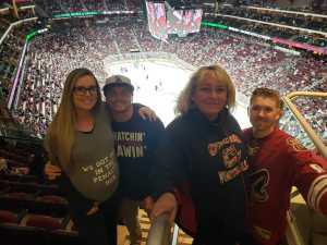 Jacqueline attended Arizona Coyotes vs. Los Angeles Kings - NHL on Apr 2nd 2019 via VetTix 