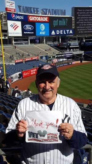 Patrick attended New York Yankees vs. Detroit Tigers - MLB on Apr 3rd 2019 via VetTix 