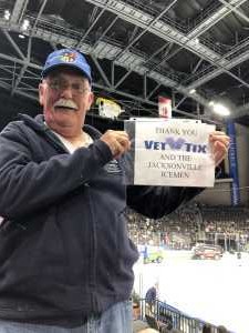 Raymond attended Jacksonville Icemen vs. TBD - ECHL - 2019 Kelly Cup Playoffs - Game 4 on Apr 19th 2019 via VetTix 