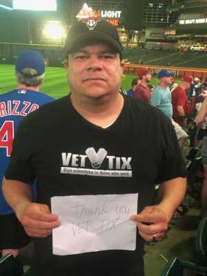 Pedro attended Arizona Diamondbacks vs. Chicago Cubs - MLB on Apr 26th 2019 via VetTix 