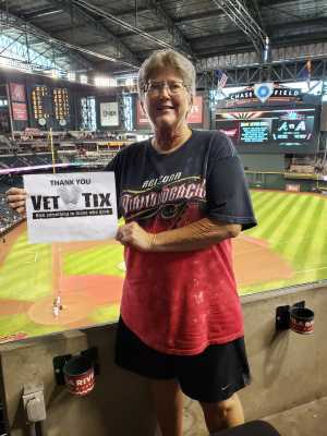 LaDonna  attended Arizona Diamondbacks vs. Atlanta Braves - MLB on May 12th 2019 via VetTix 