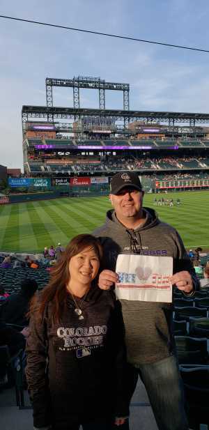 Matt and Dara Freeman attended Colorado Rockies vs. San Diego Padres - MLB on May 10th 2019 via VetTix 