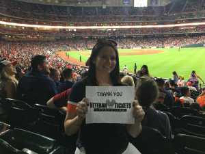 Michelle attended Houston Astros vs. Cleveland Indians - MLB on Apr 28th 2019 via VetTix 