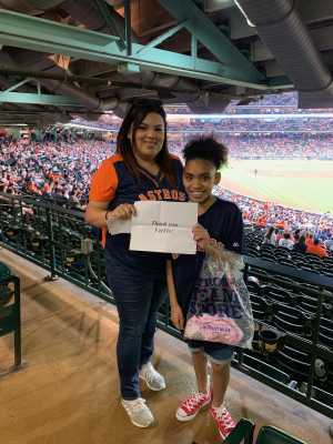 Leslie attended Houston Astros vs. Cleveland Indians - MLB on Apr 28th 2019 via VetTix 