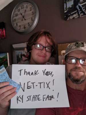 Keith attended Kentucky State Fair - Tickets Good for Any One Day * See Notes on Aug 25th 2019 via VetTix 