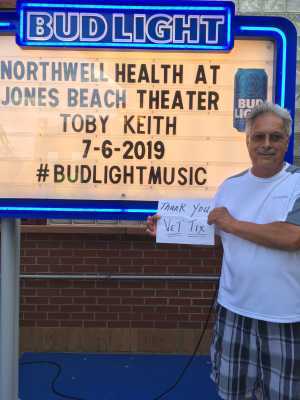 Carl attended Toby Keith - Country on Jul 6th 2019 via VetTix 