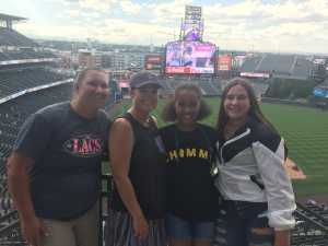 Samantha attended Colorado Rockies vs. San Francisco Giants - MLB on Jul 17th 2019 via VetTix 