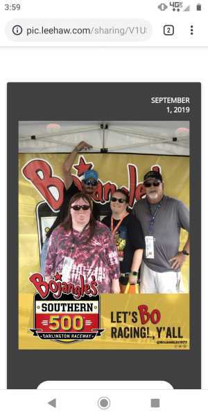 Curtis attended Bojangles' Southern 500 - Monster Energy NASCAR Cup Series on Sep 1st 2019 via VetTix 