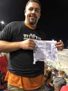 Greg attended Bojangles' Southern 500 - Monster Energy NASCAR Cup Series on Sep 1st 2019 via VetTix 