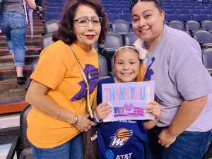 Rosa attended Phoenix Mercury vs. New York Liberty - WNBA on Aug 18th 2019 via VetTix 