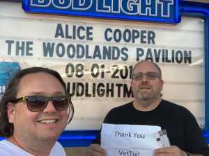 Brendan attended Alice Cooper & Halestorm on Aug 1st 2019 via VetTix 