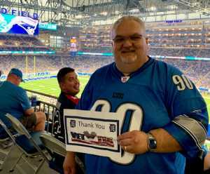 John attended Detroit Lions vs. New England Patriots - NFL Preseason on Aug 8th 2019 via VetTix 