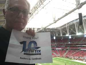 George attended Arizona Cardinals vs. Oakland Raiders - NFL Preseason on Aug 15th 2019 via VetTix 