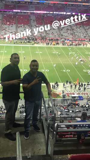 Erick attended Arizona Cardinals vs. Oakland Raiders - NFL Preseason on Aug 15th 2019 via VetTix 