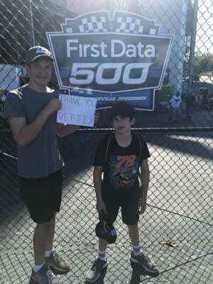 Glenn attended Fall First Data 500 - Monster Energy NASCAR Cup Series on Oct 27th 2019 via VetTix 