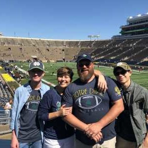 Joshua attended University of Notre Dame Fightin Irish vs. New Mexico - NCAA Football on Sep 14th 2019 via VetTix 