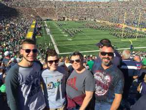 Kevin attended University of Notre Dame Fightin Irish vs. New Mexico - NCAA Football on Sep 14th 2019 via VetTix 