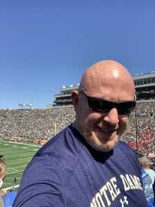 David attended University of Notre Dame Fightin Irish vs. New Mexico - NCAA Football on Sep 14th 2019 via VetTix 