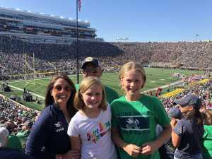 Christina attended University of Notre Dame Fightin Irish vs. New Mexico - NCAA Football on Sep 14th 2019 via VetTix 