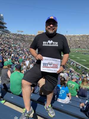 Jose attended University of Notre Dame Fightin Irish vs. New Mexico - NCAA Football on Sep 14th 2019 via VetTix 