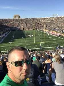 Aaron attended University of Notre Dame Fightin Irish vs. New Mexico - NCAA Football on Sep 14th 2019 via VetTix 