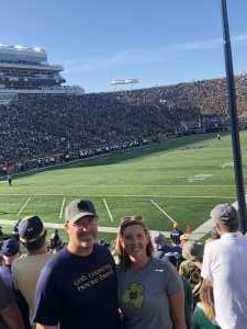 John attended University of Notre Dame Fightin Irish vs. New Mexico - NCAA Football on Sep 14th 2019 via VetTix 