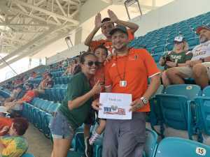Julio attended University of Miami Hurricanes vs. Bethune-cookman - NCAA Football on Sep 14th 2019 via VetTix 