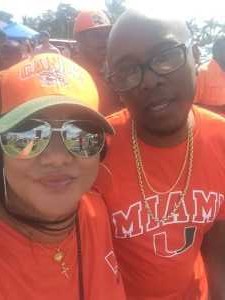 Rica and Tim Taylor attended University of Miami Hurricanes vs. Bethune-cookman - NCAA Football on Sep 14th 2019 via VetTix 